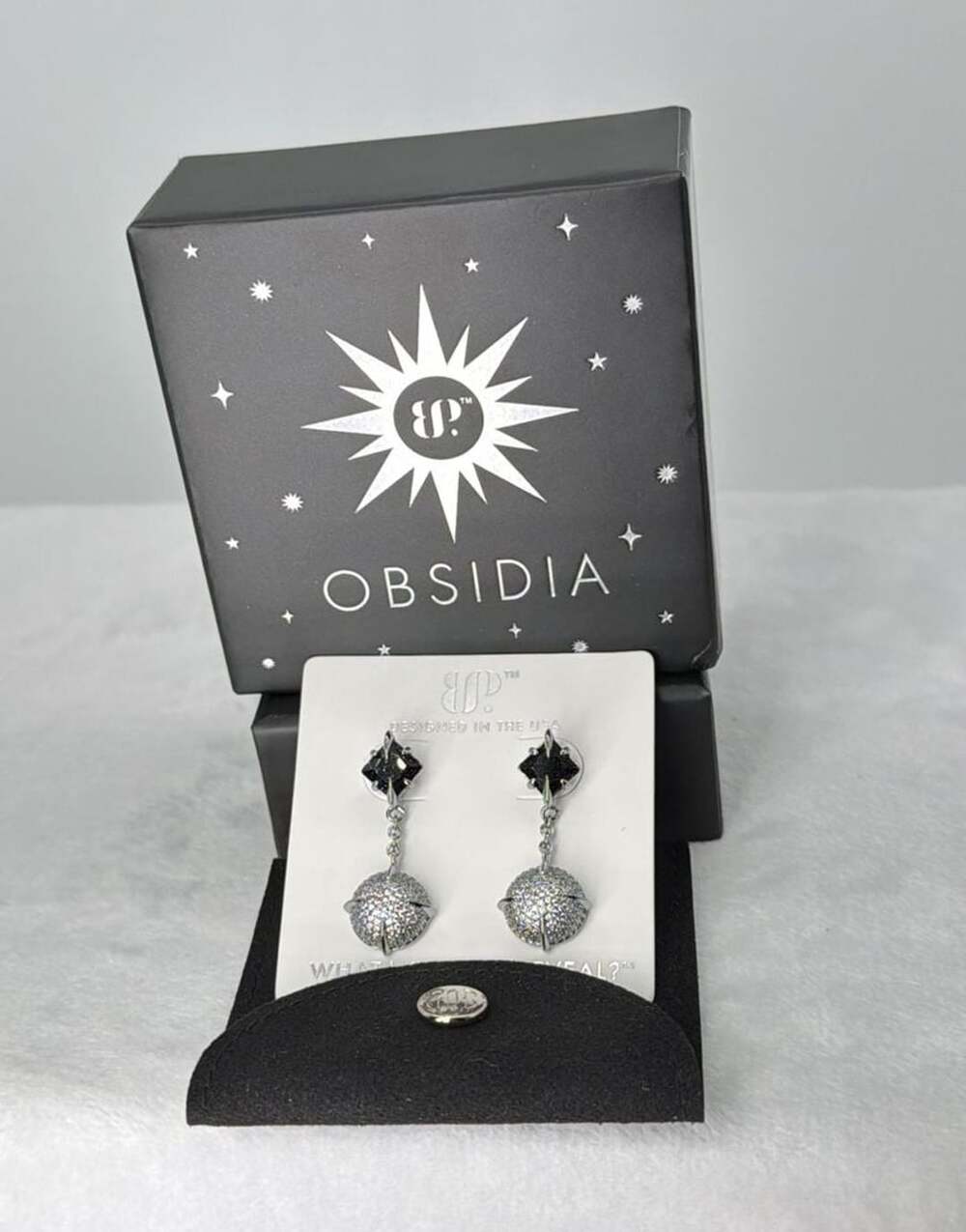 BP Obsidia Supernova Drip Earrings Lab-Created Onyx Sandstone Hematite